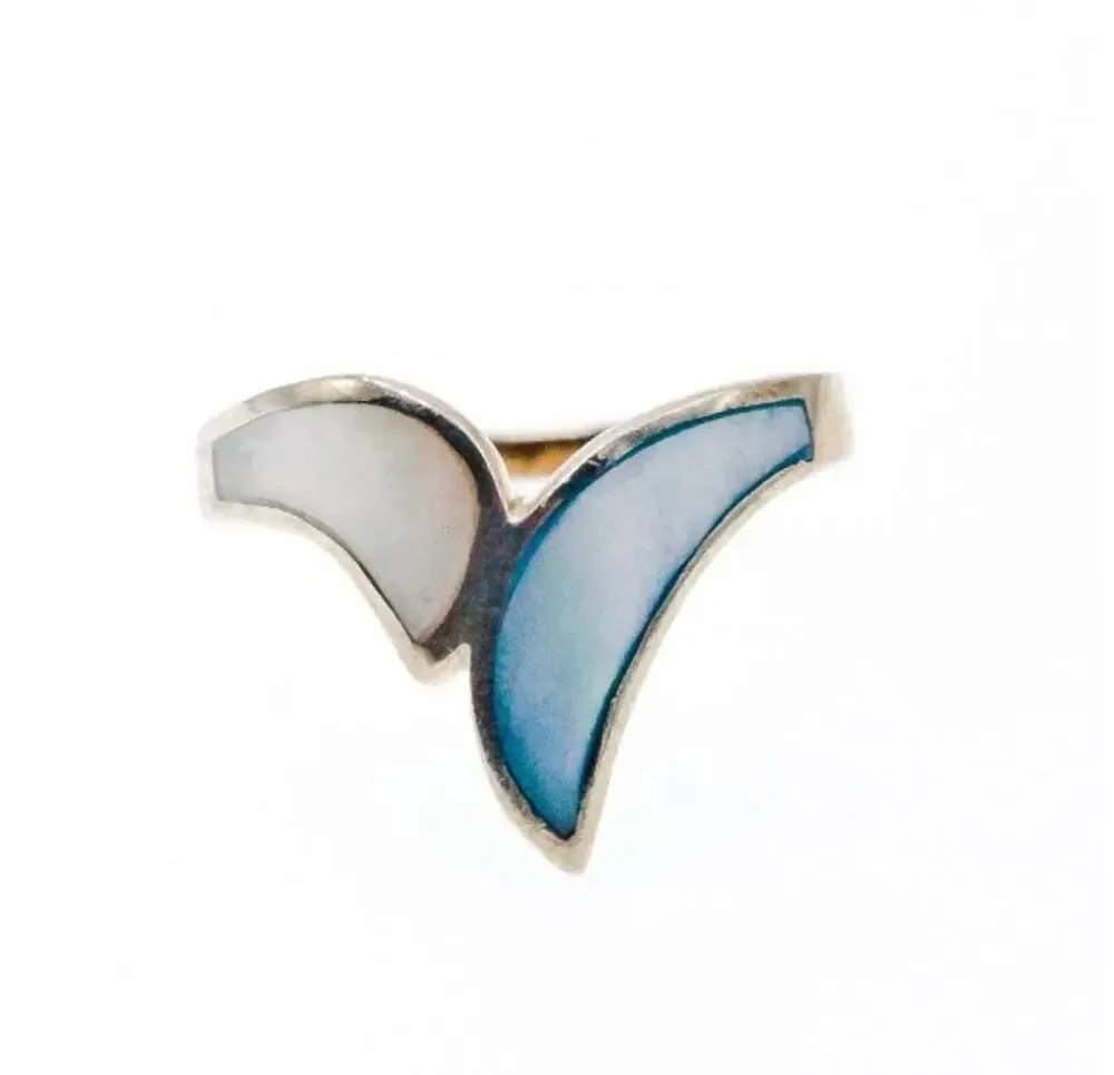 925 Sterling Silver Mother Of Pearl Ring Size 6